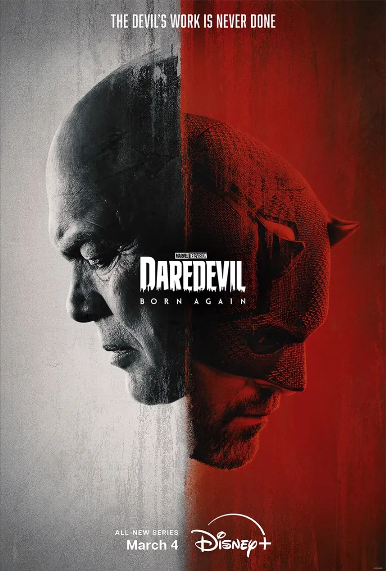 Official poster for Daredevil: Born Again (2025) — Marvel Studios series on Disney+