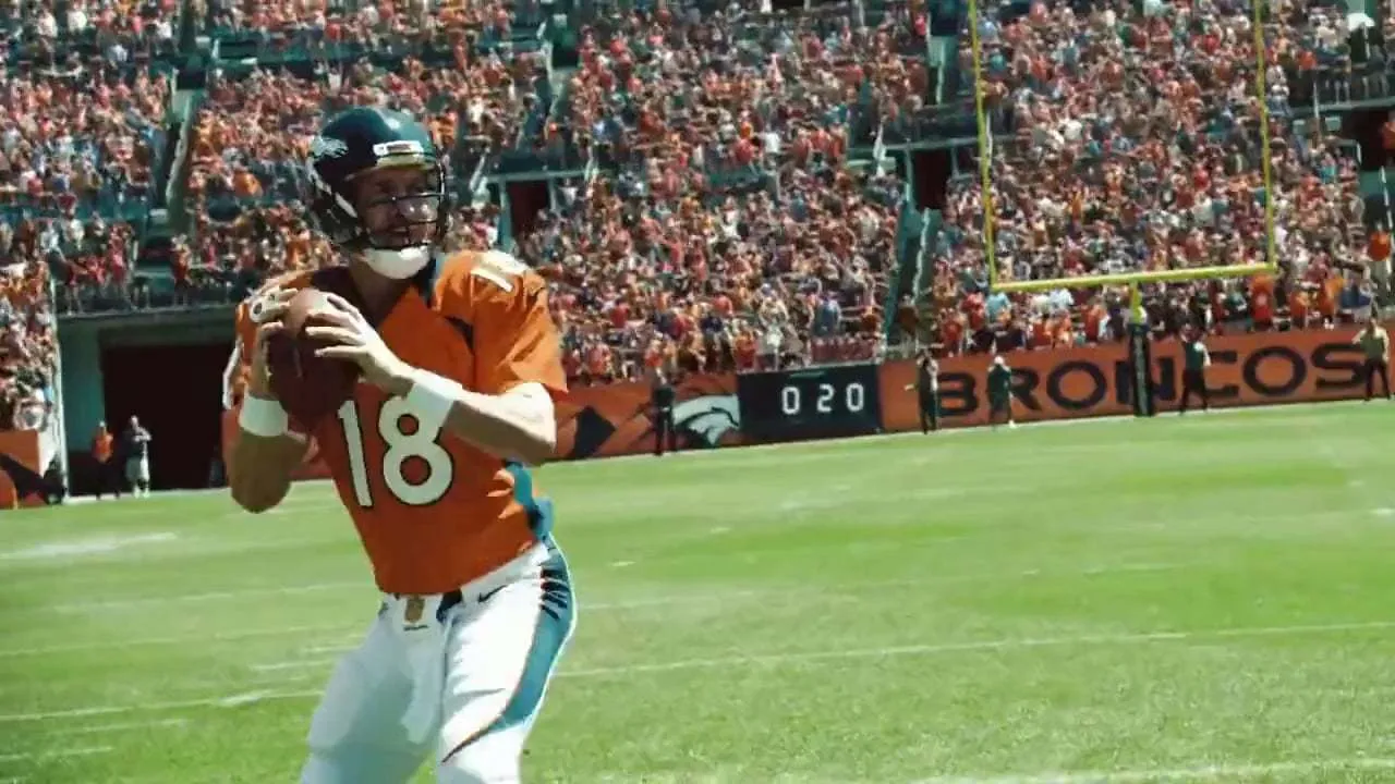 Poster for Nike’s ‘The Future is Fast’ commercial (2015) featuring Peyton Manning
