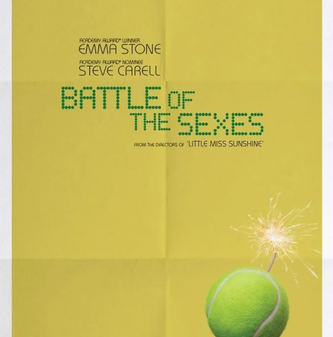 Official poster for Battle of the Sexes (2017) starring Emma Stone and Steve Carell
