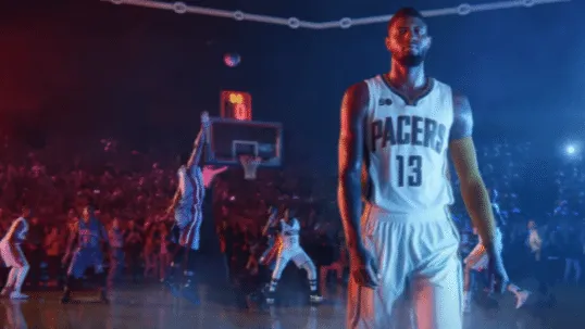 Still from Gatorade’s 2017 ‘Smooth Finish’ commercial featuring Paul George of the Indiana Pacers